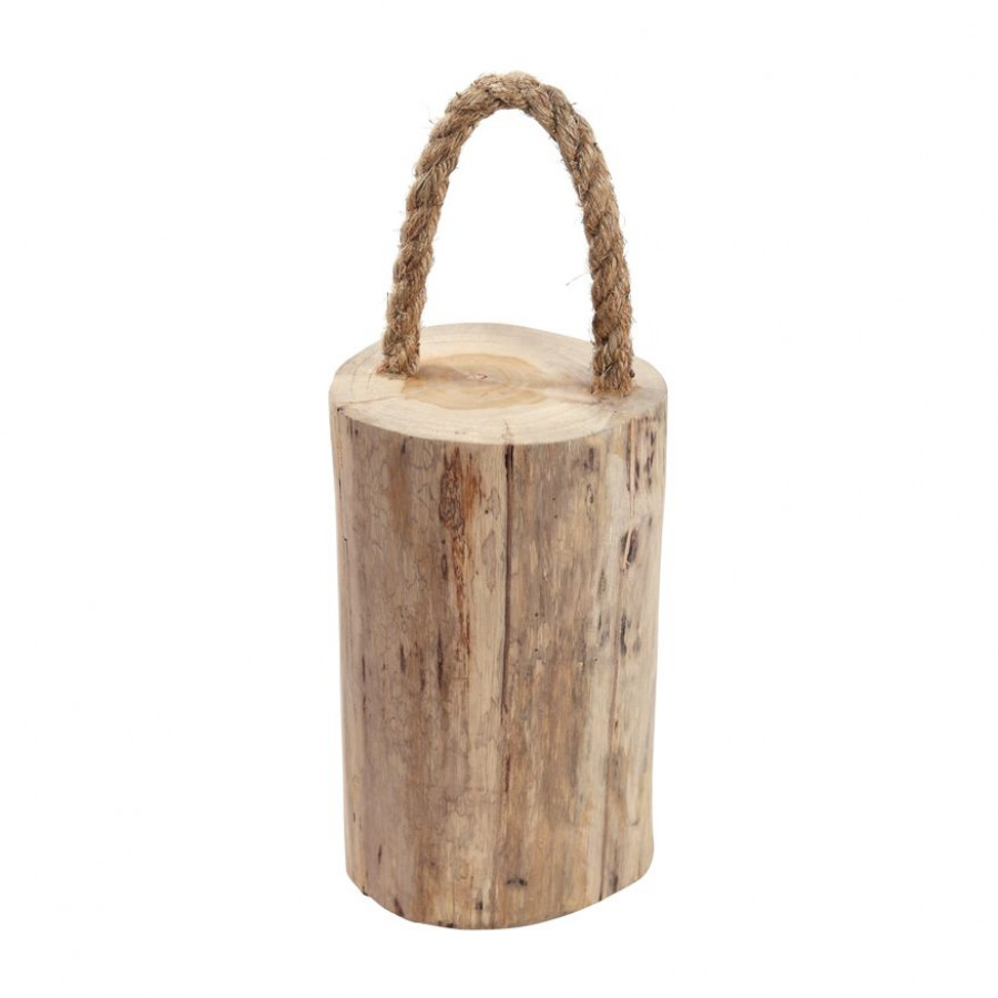 Sagebrook - 10" Wood Door Stopper With Handle in Natural