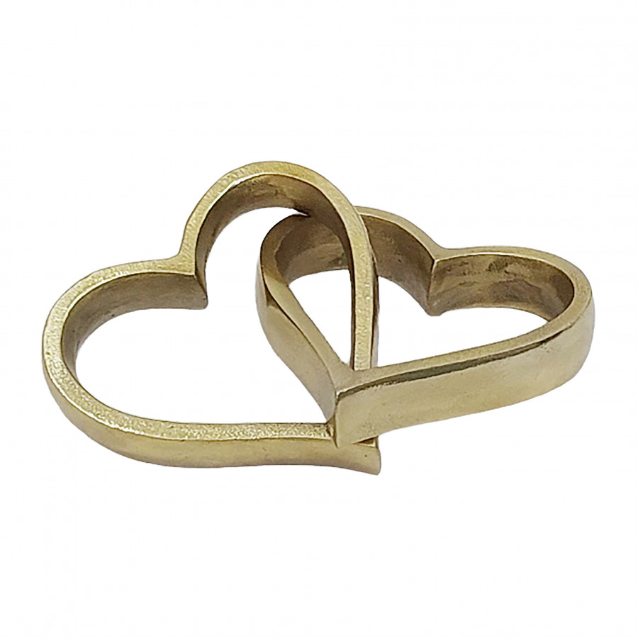 Sagebrook - 9" Metal 2 Hearts Linked Chain in Gold