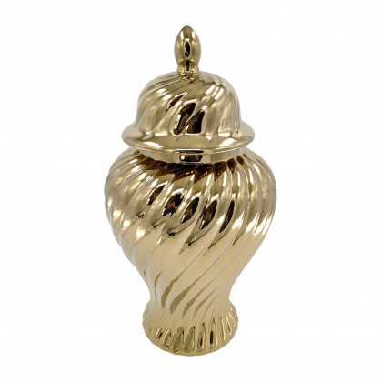 Sagebrook - 20" Ceramic Swirl Temple Jar