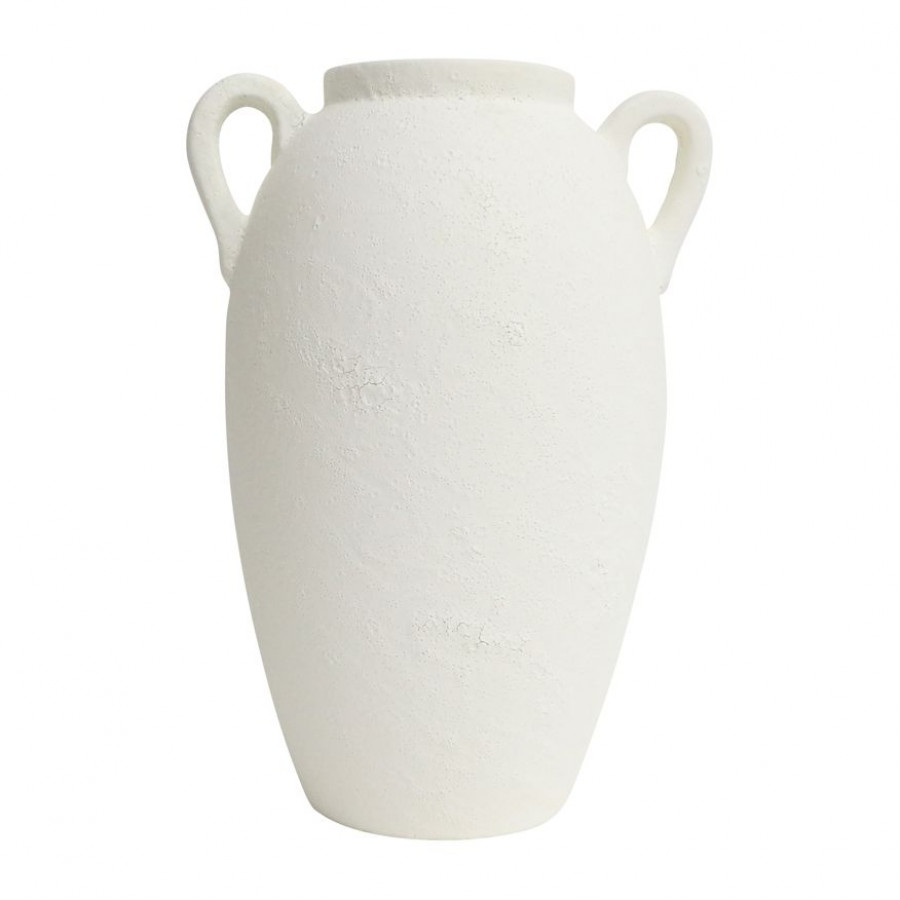 Sagebrook 13" Ceramic Textured Jug with Handles - White