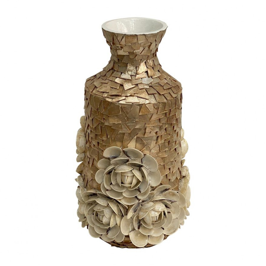 Sagebrook 17" Shell Decorative Rose Vase - Natural