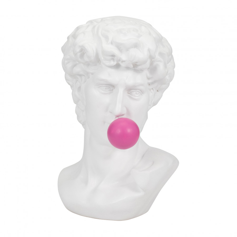Sagebrook - 13" Resin Greek God Head with Gum in White
