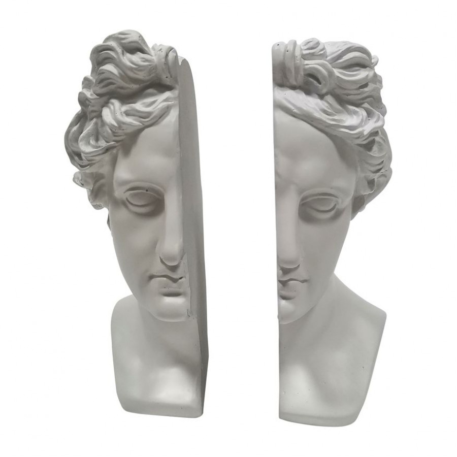 Sagebrook 9" Resin Greek Goddess Bookends - White