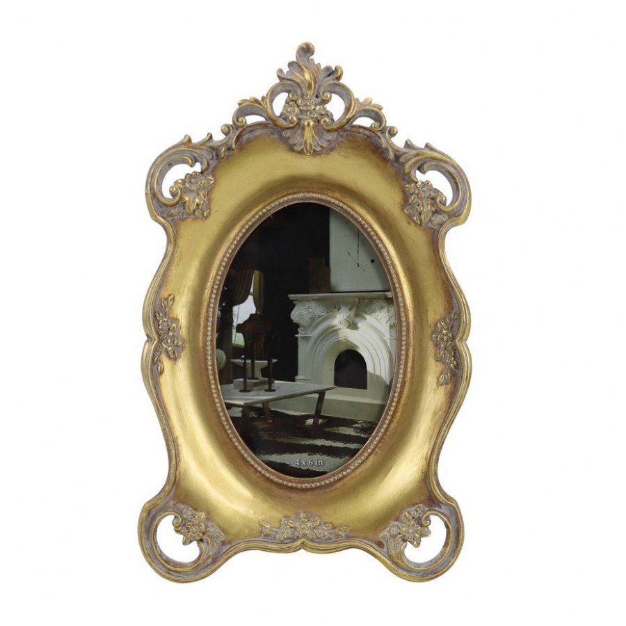 Sagebrook - 4"x6" Resin Baroque Photo Frame in Gold