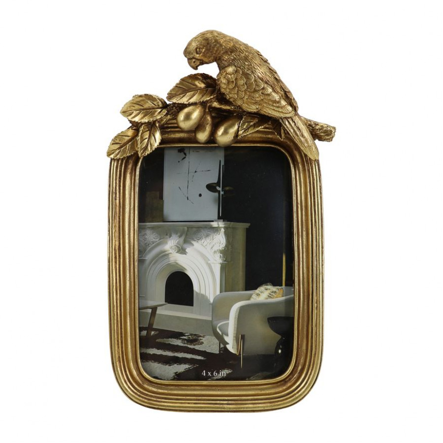 Sagebrook - 4"x6" Resin Bird Photo Frame in Gold