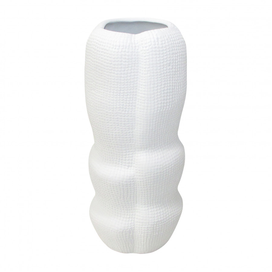 Sagebrook - 16" Ceramic Waffle Texture Organic Vase