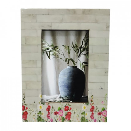 Sagebrook - 4"x6" Resin Pink Flower Field Photo Frame