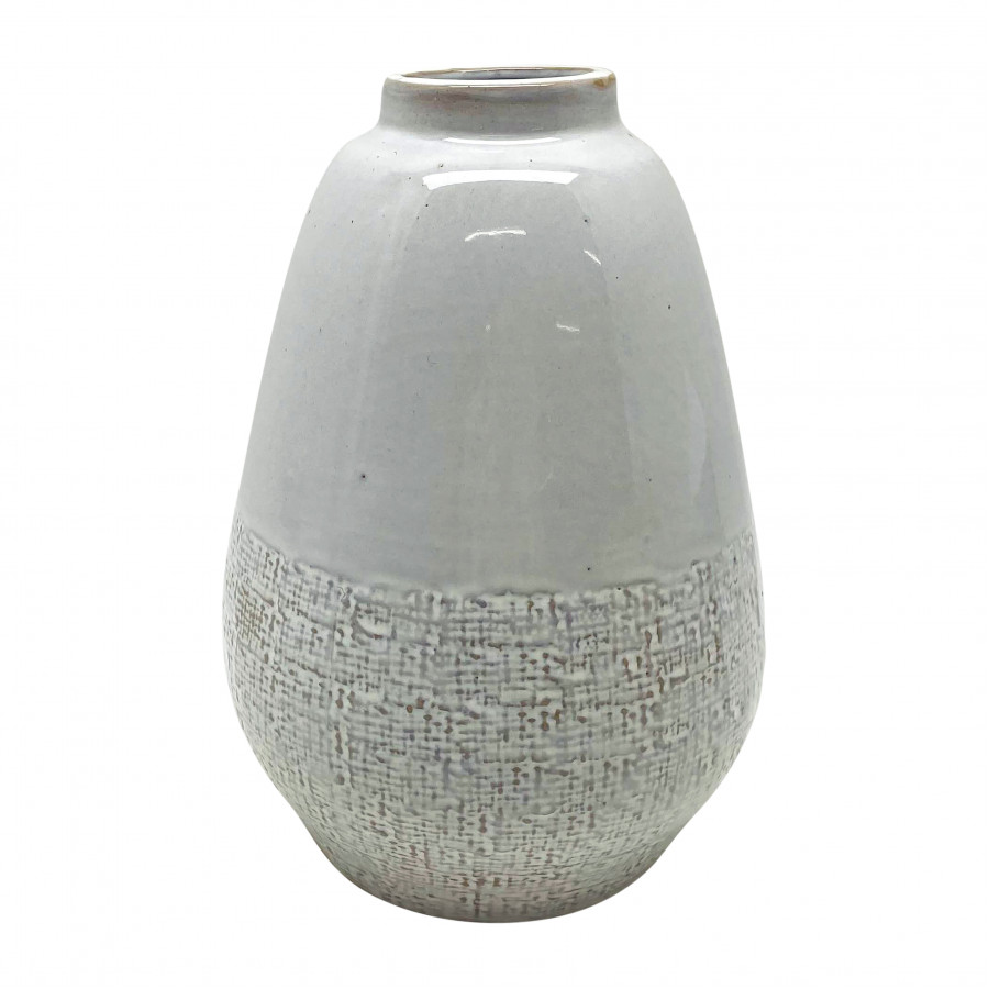 Sagebrook 10" Vase with Bottom Texture - Ivory