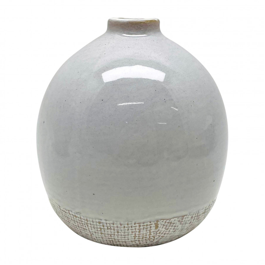 Sagebrook 6" Vase with Bottom Texture - Ivory