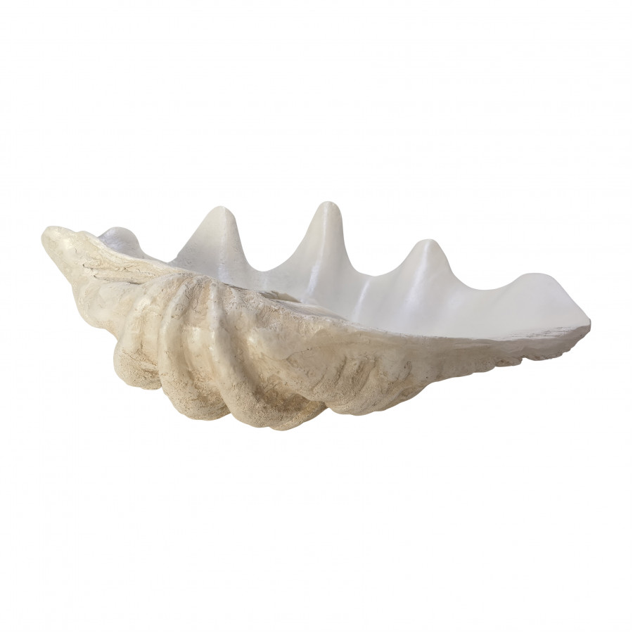 Sagebrook 25" Pearlized Clam Shell Bowl - Ivory