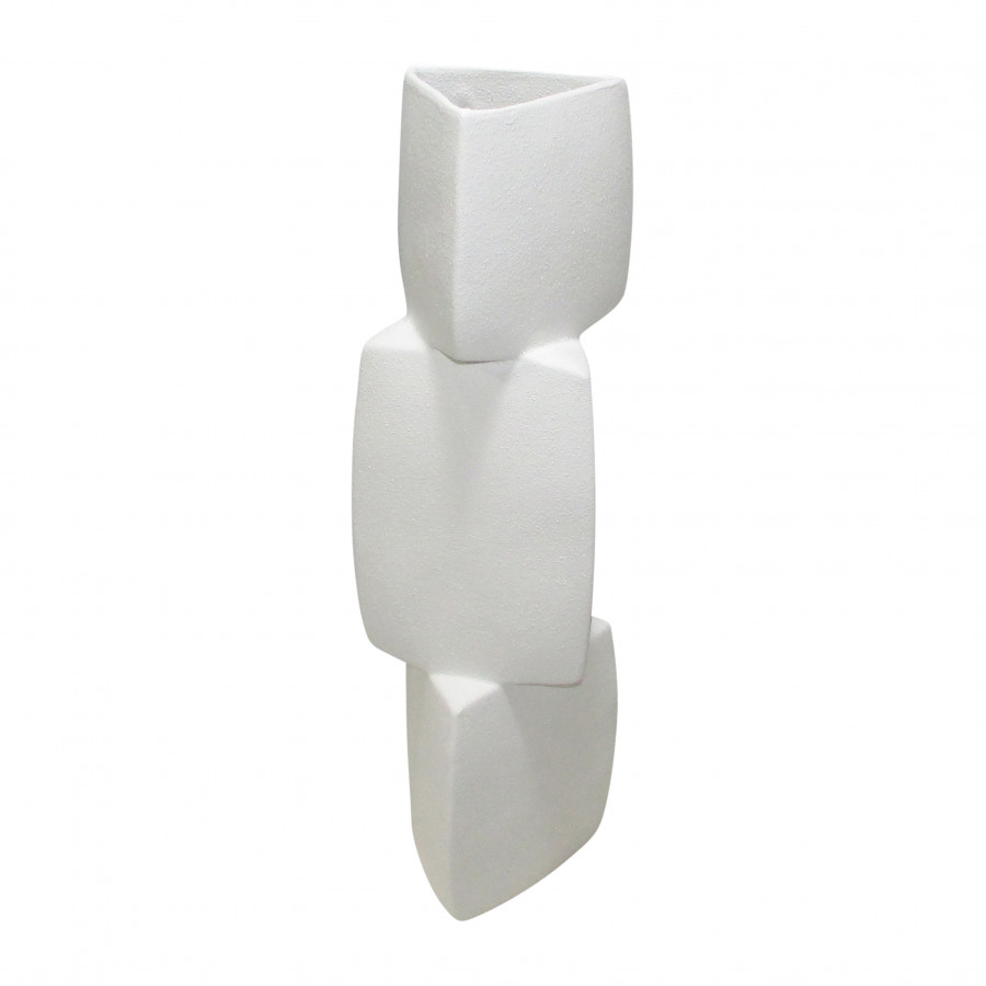 Sagebrook - 20" Stacked Triangle Rough Vase