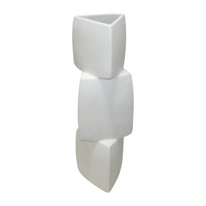 Sagebrook - 20" Stacked Triangle Rough Vase