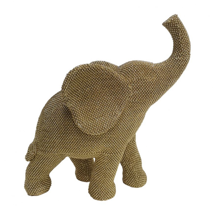 Sagebrook - 12" Beaded Elephant in Gold