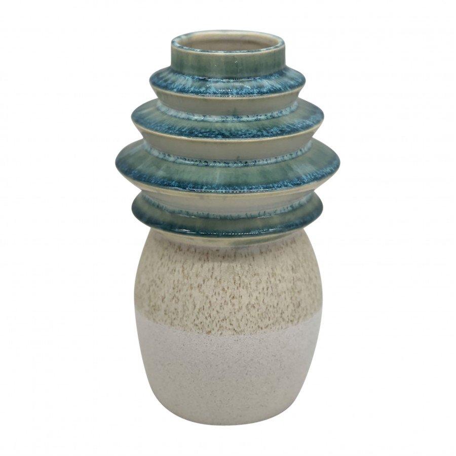 Sagebrook - 9" Fluted Top Vase Reactive Finish