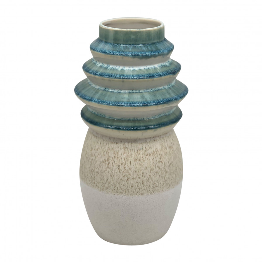 Sagebrook 12" Fluted Top Vase Reactive Finish - Multi-Color