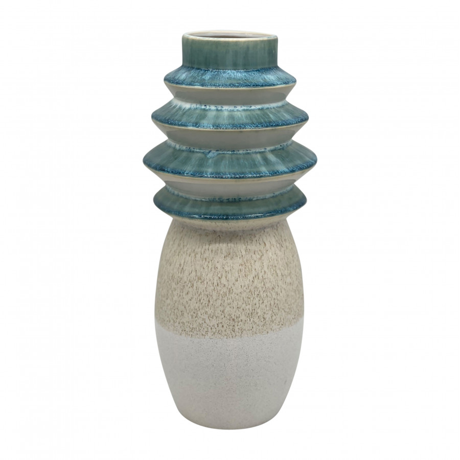 Sagebrook 15" Fluted Top Vase Reactive Finish - Multi-Color