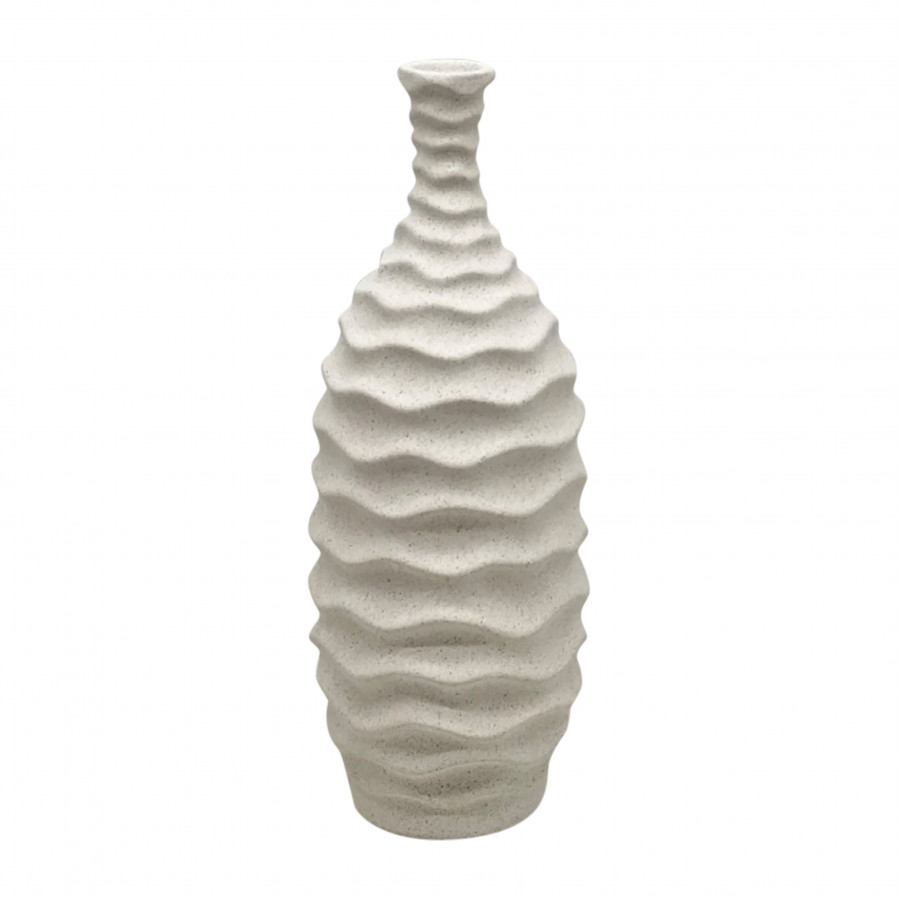 Sagebrook 11" Horizontal Ribbon Vase Sand Texture - White