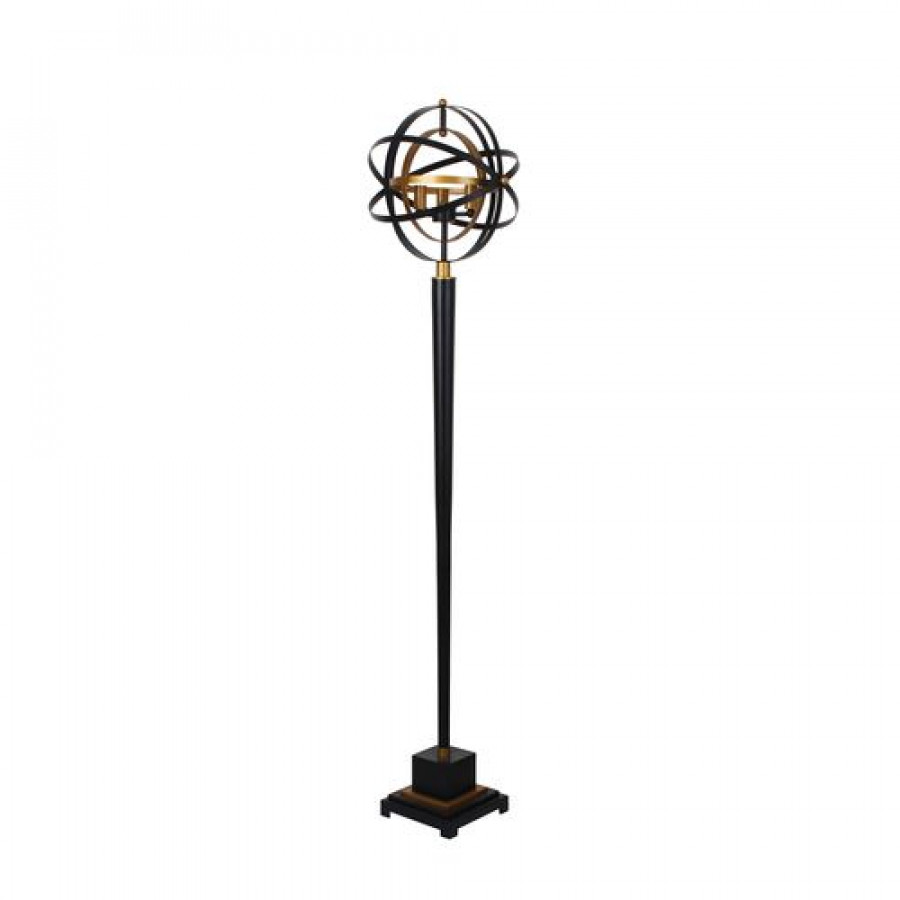 Sagebrook - Metal Armillary Floor Lamp in Black/Bronze