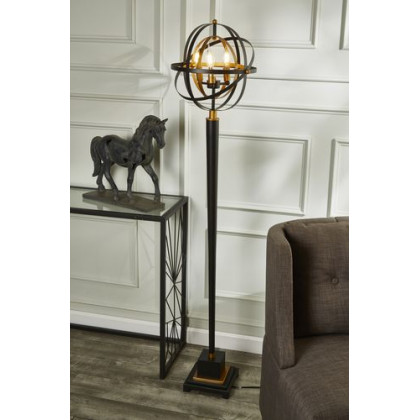 Sagebrook - Metal Armillary Floor Lamp in Black/Bronze