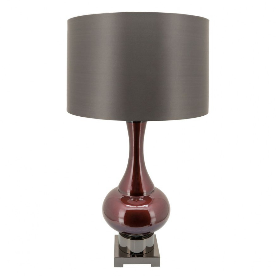 Sagebrook - Glass Genie Bottle Table Lamp in Burgundy