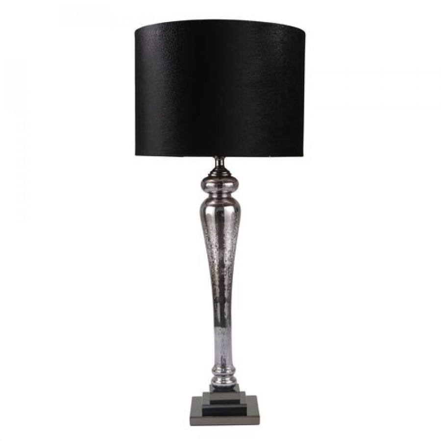Sagebrook - Glass Pillar Table Lamp in Mercury Black