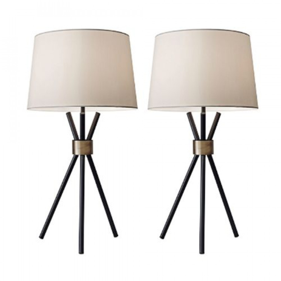 Sagebrook - Metal Tripod Table Lamps (Set Of 2) in Black