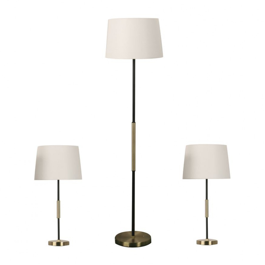 Sagebrook - Metal Slim 2-Tone Lamps (Set Of 3) in Antique/Black