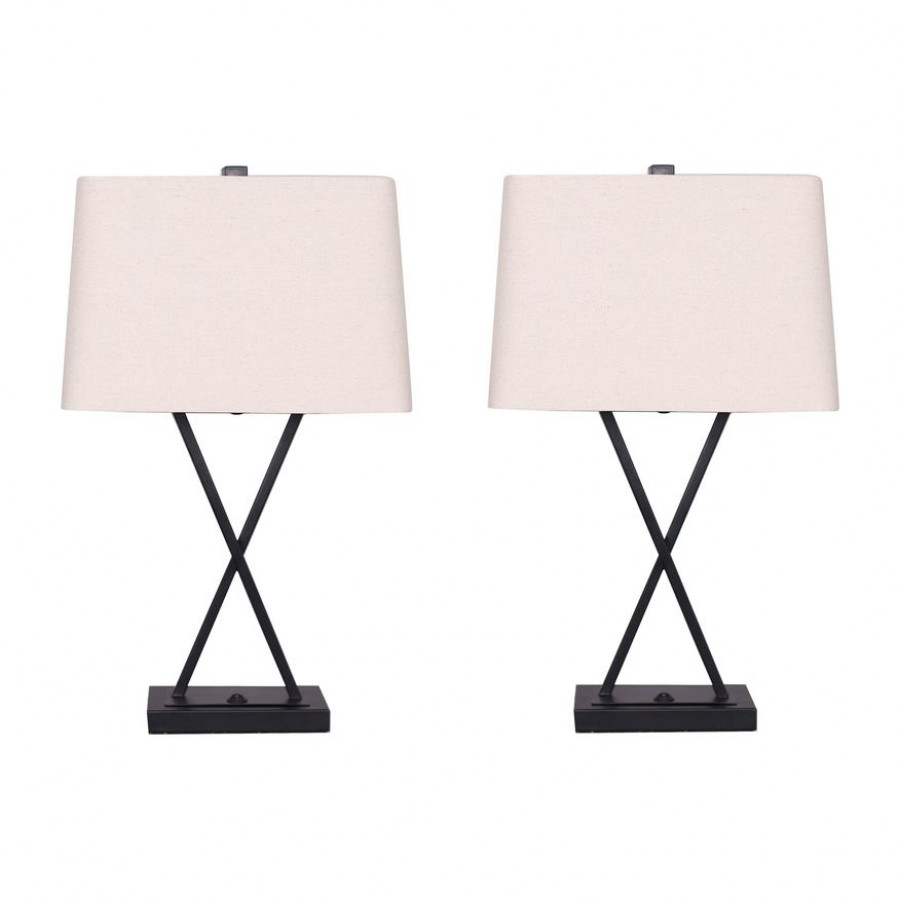 Sagebrook - Metal Bar Accent Table Lamps (Set Of 2) in Black