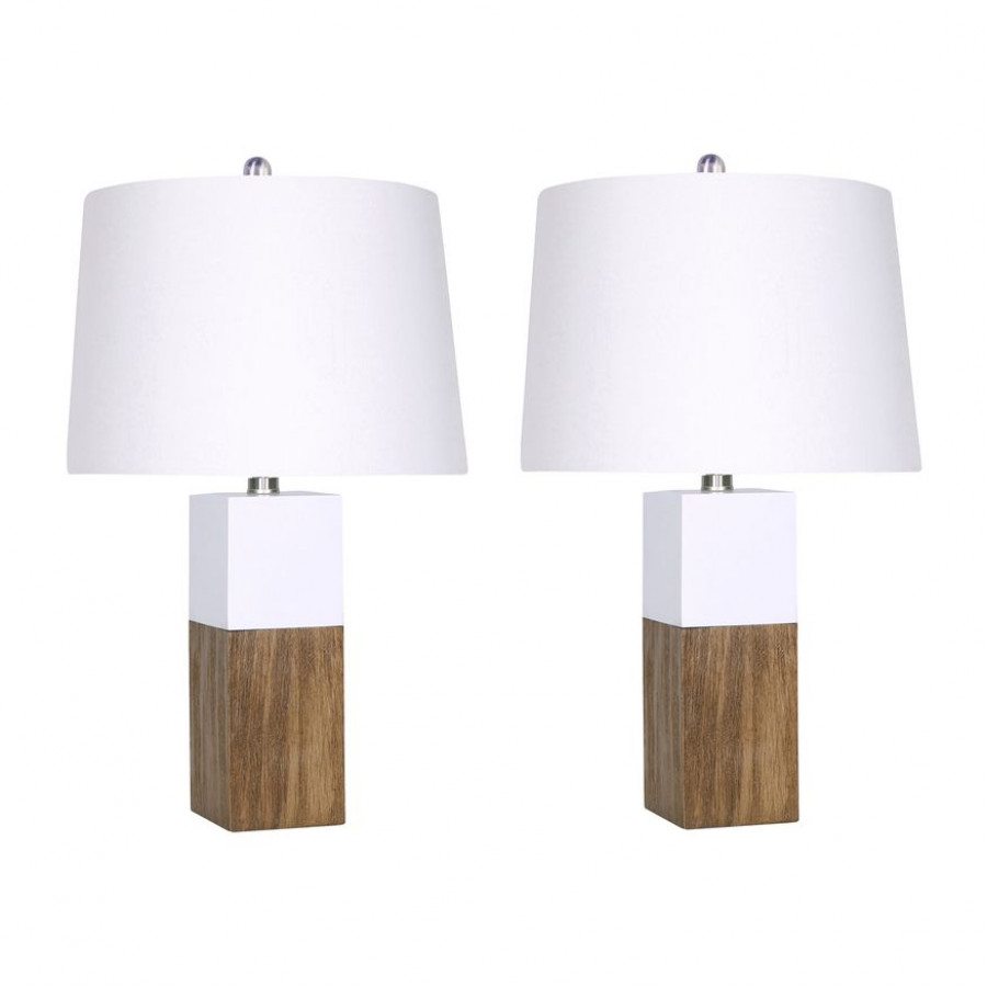 Sagebrook - Metal Table Lamps (Set Of 2) in Walnut/White