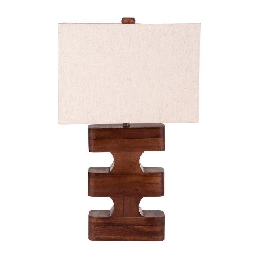 Sagebrook - Wood Geometric Lamp in Brown