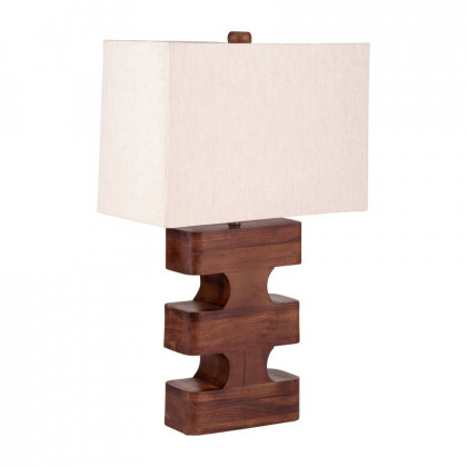 Sagebrook - Wood Geometric Lamp in Brown