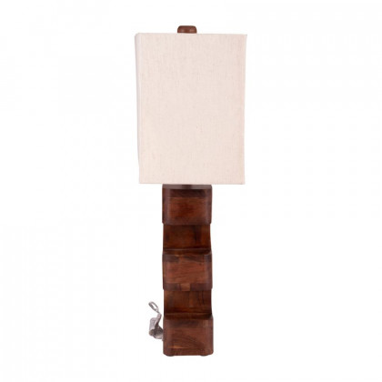 Sagebrook - Wood Geometric Lamp in Brown