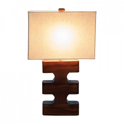 Sagebrook - Wood Geometric Lamp in Brown