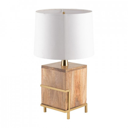 Sagebrook - Wood Cylindrical Table Lamp in Gold/Natural