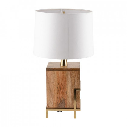 Sagebrook - Wood Cylindrical Table Lamp in Gold/Natural