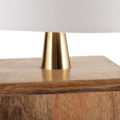 Sagebrook - Wood Cylindrical Table Lamp in Gold/Natural