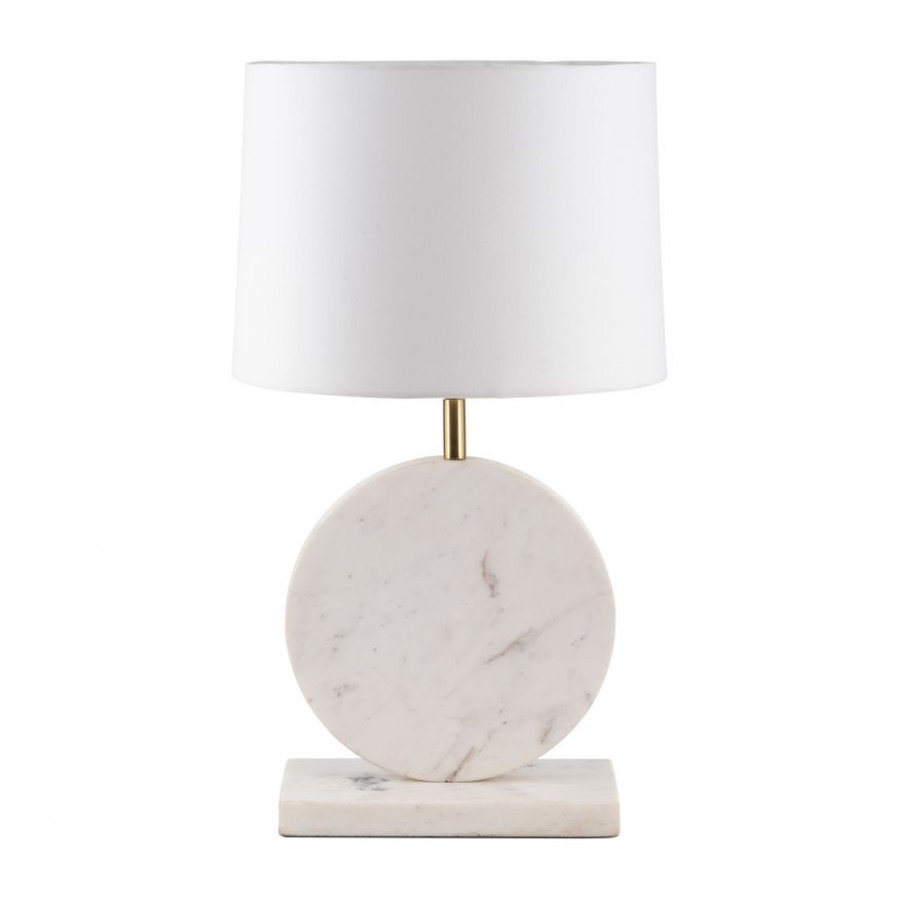 Sagebrook - Marble Round Table Lamp in White/Off-White