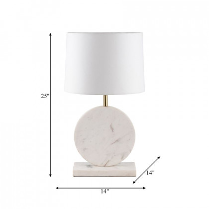 Sagebrook - Marble Round Table Lamp in White/Off-White