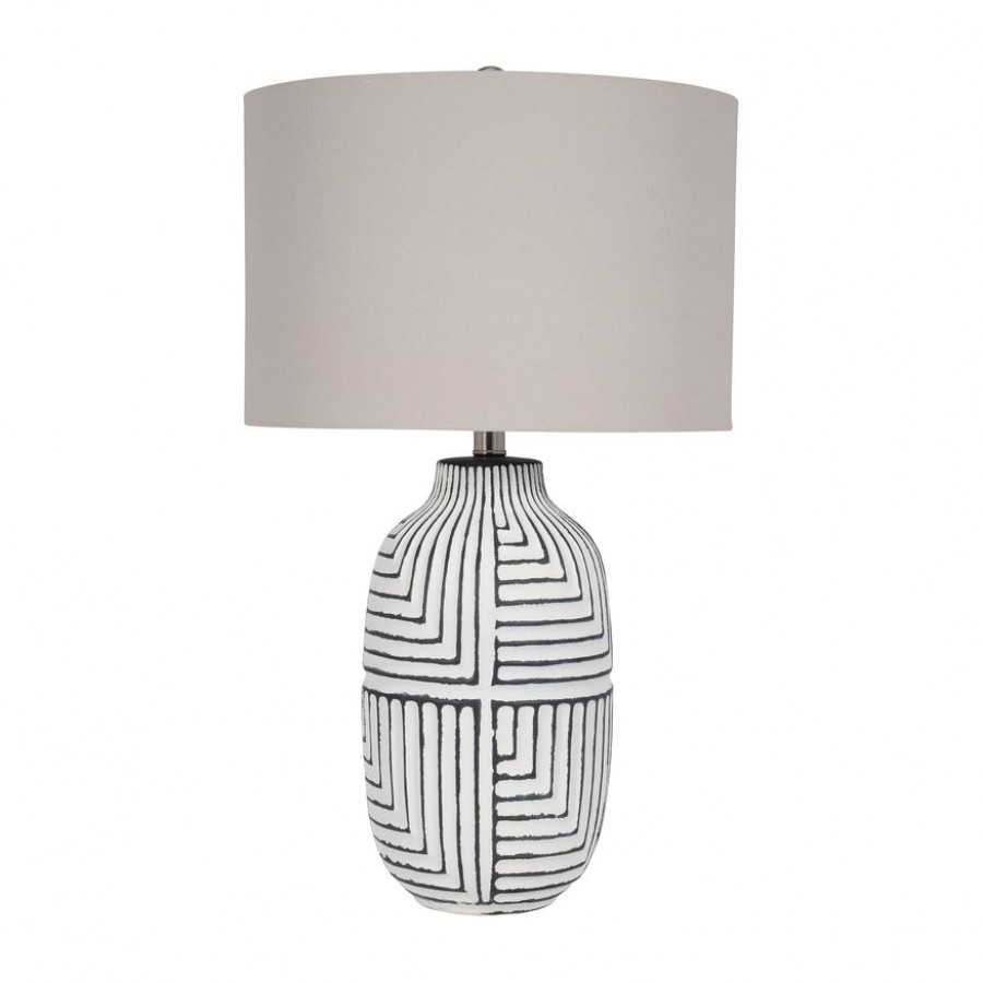 Sagebrook - Ceramic Tribal Textured Table Lamp in White