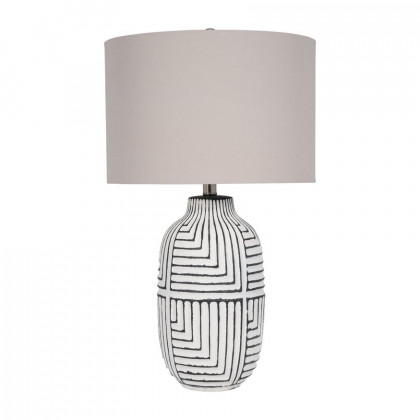 Sagebrook - Ceramic Tribal Textured Table Lamp in White