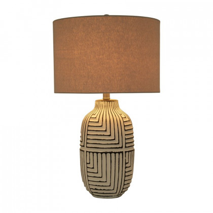 Sagebrook - Ceramic Tribal Textured Table Lamp in White