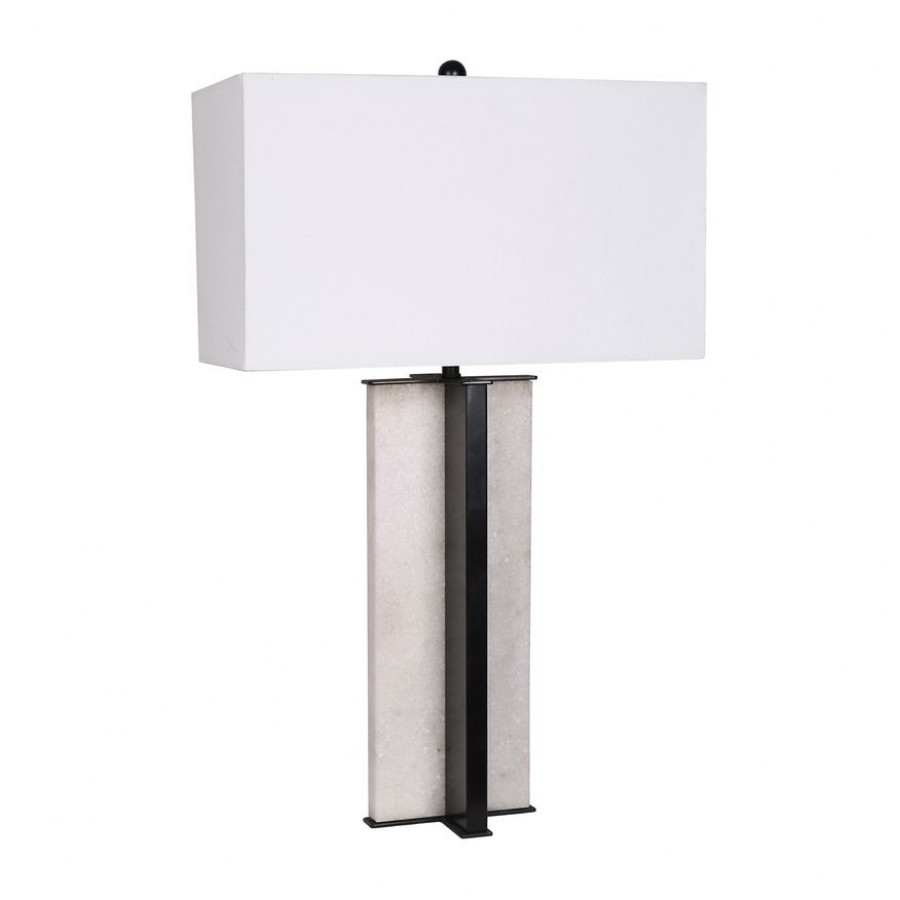 Sagebrook - Metal Pillar Table Lamp in Black/White