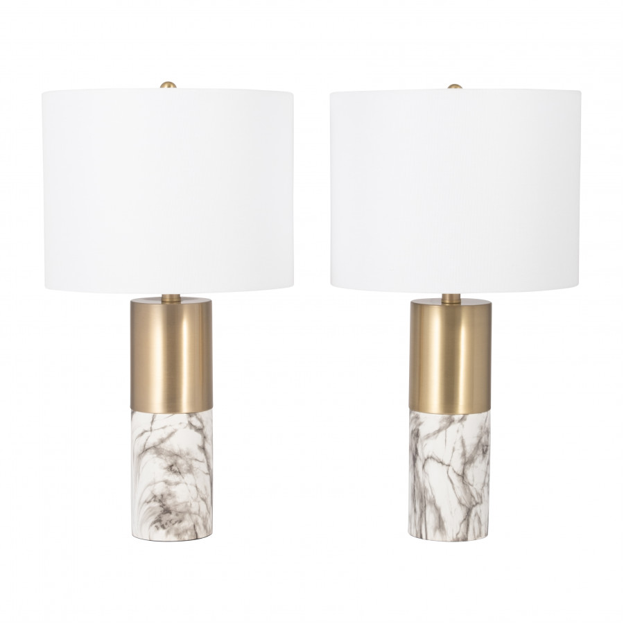 Sagebrook 24" Metal Table Lamp (Set Of 2) - White