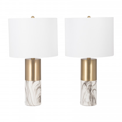 Sagebrook 24" Metal Table Lamp (Set Of 2) - White