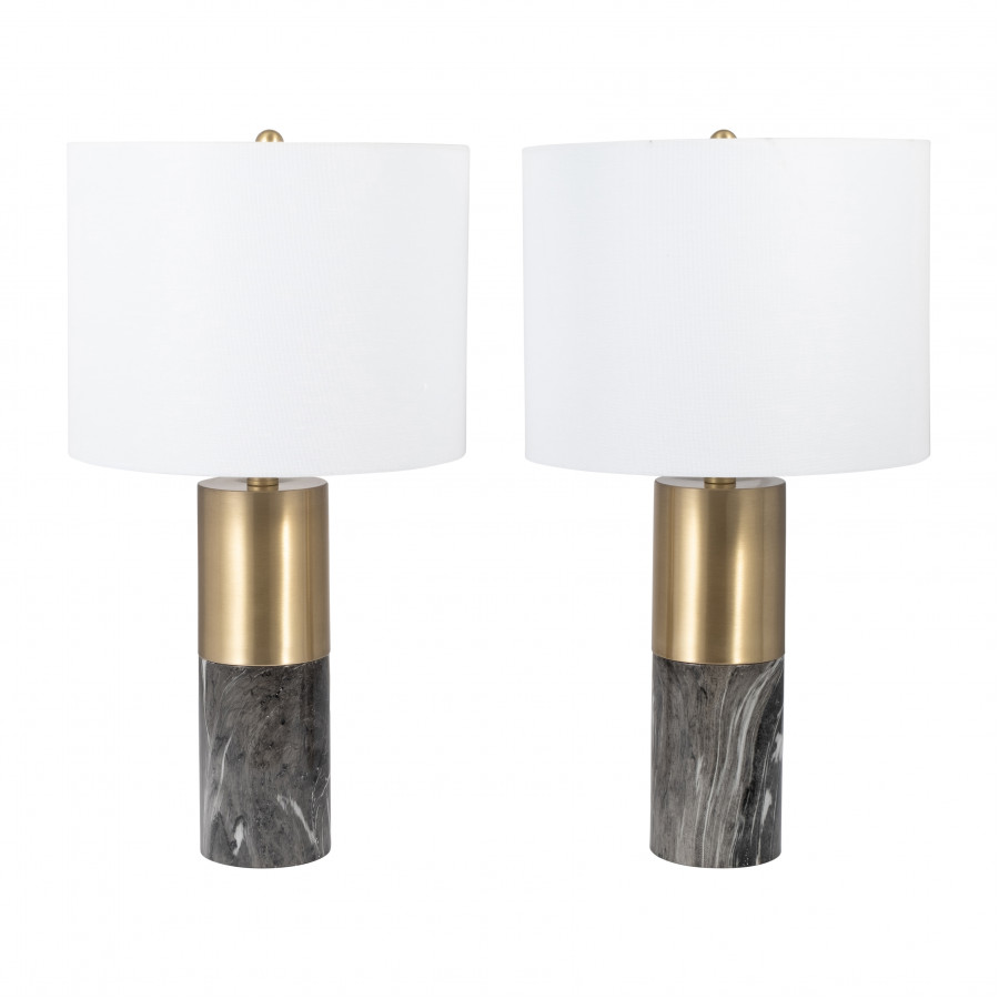 Sagebrook 25" Metal Table Lamp (Set Of 2) - Black