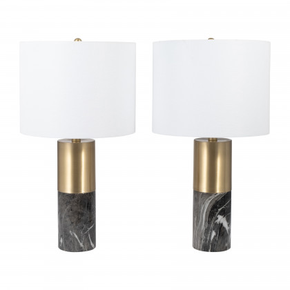 Sagebrook 25" Metal Table Lamp (Set Of 2) - Black