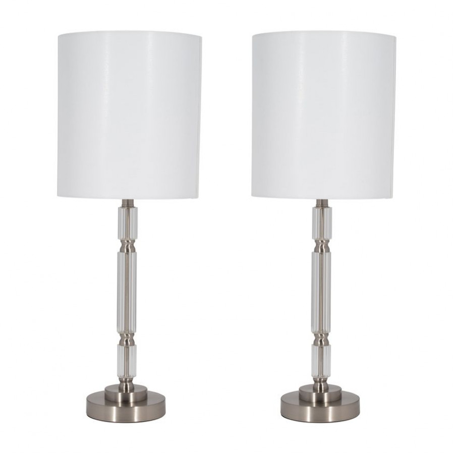 Sagebrook - Crystal Table Lamps (Set Of 2) in Silver