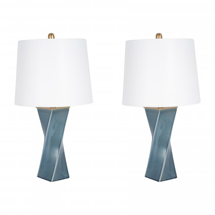 Sagebrook 26" Ceramic Table Lamp (Set Of 2) - Soft Blue