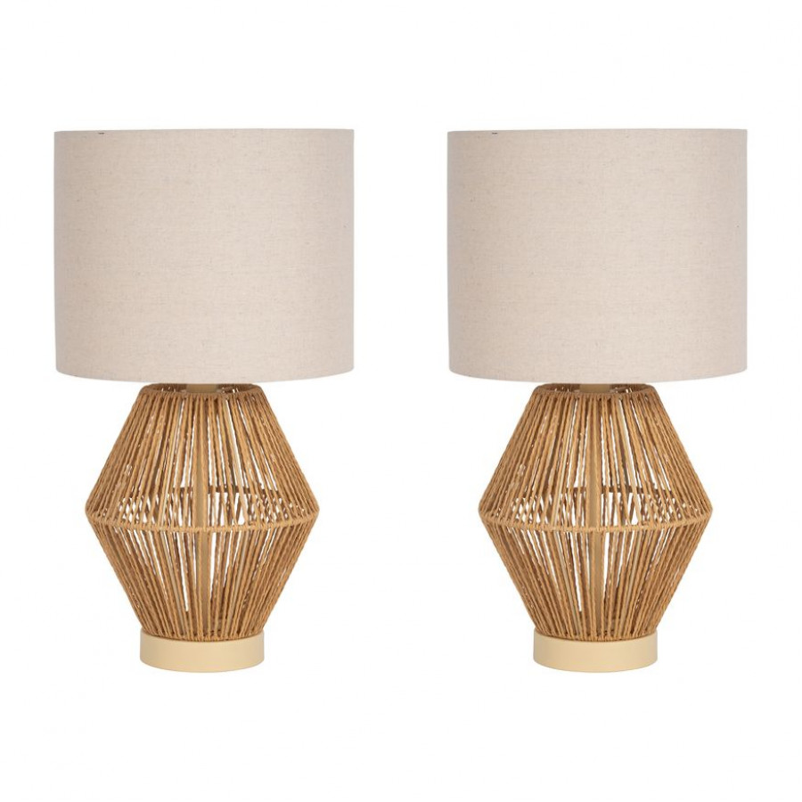 Sagebrook - Rattan Table Lamps (Set Of 2) in Natural