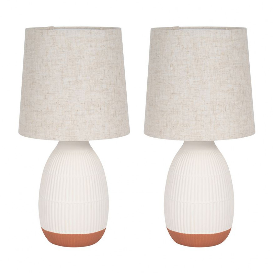 Sagebrook - Ceramic Table Lamps (Set Of 2) in White/Terracotta